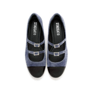 Corduroy Toe Cap Mary Jane Flats