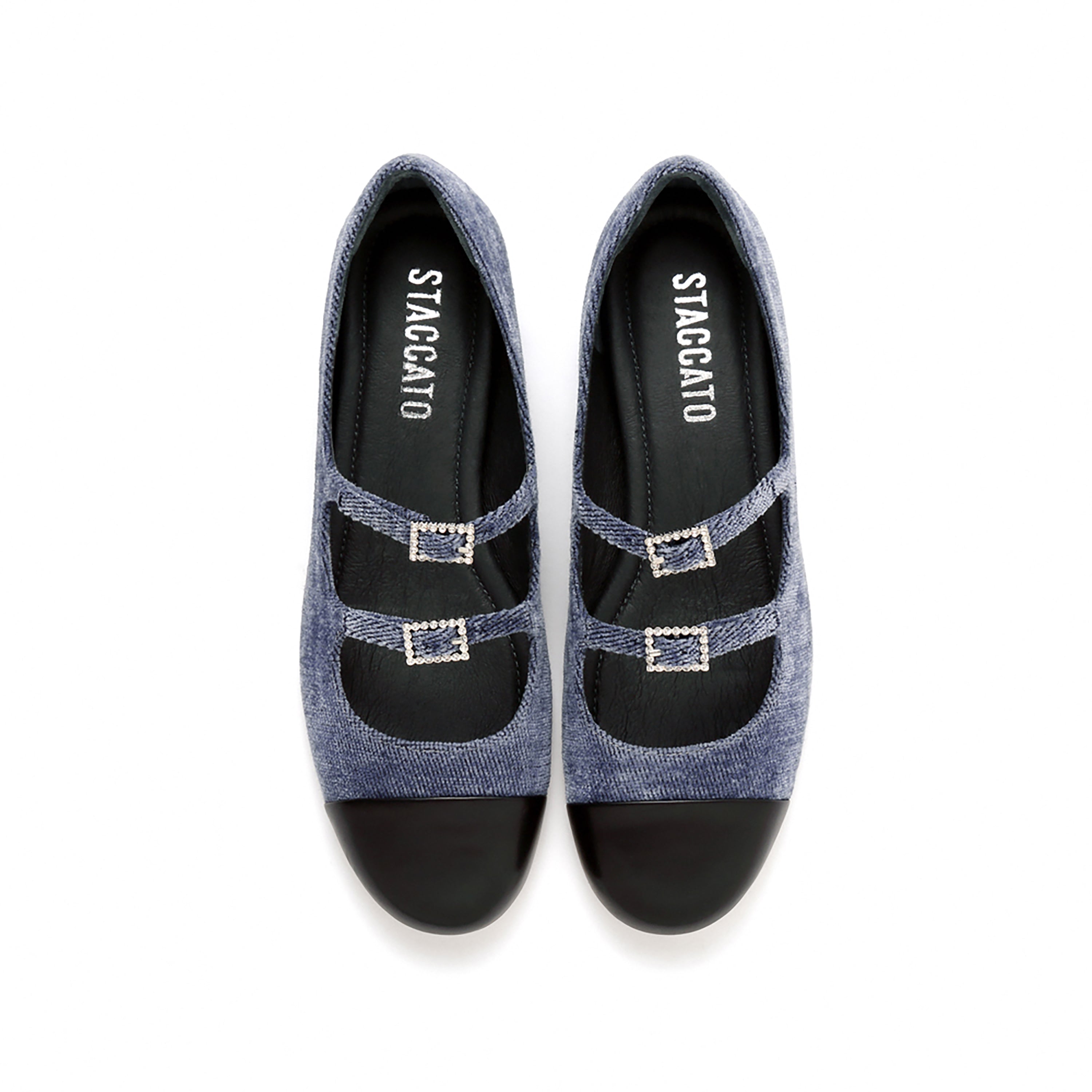 Corduroy Toe Cap Mary Jane Flats