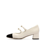 Load image into Gallery viewer, Double strap Toe Cap Mary Jane Pumps
