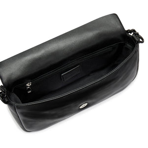Black ST Quilting Leather Crossbody Bag