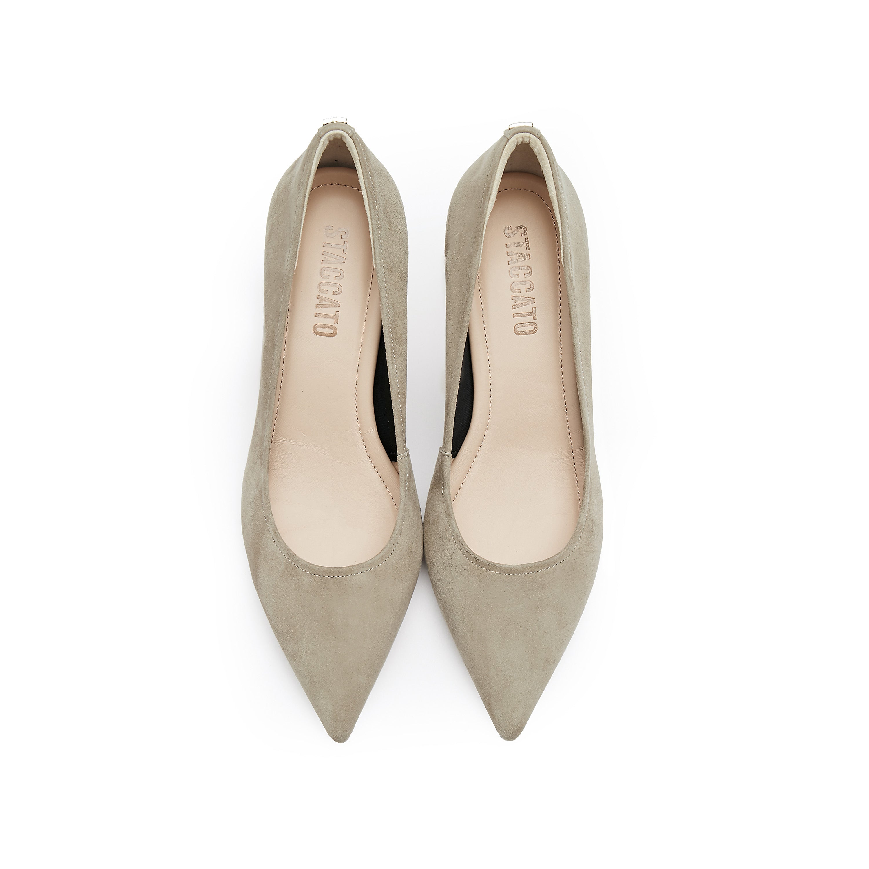 Grey Suede Mirror Heel Pumps