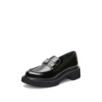 Load image into Gallery viewer, Black ST Buckle leather Loafers
