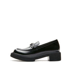 Load image into Gallery viewer, Black ST Buckle leather Loafers
