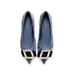 Load image into Gallery viewer, Corduroy Crystal Buckle Pointy Flats
