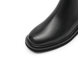 Black Leather Calf Charles Boots