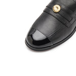 Load image into Gallery viewer, Black Golden Pin Minimal Loafers
