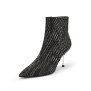 Denim Crystal-embellished Heeled Ankle Boots