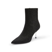 Washed Denim Heeled Ankle Boots