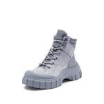 Load image into Gallery viewer, Blue Suede ST Key Platform Lace Up Boots
