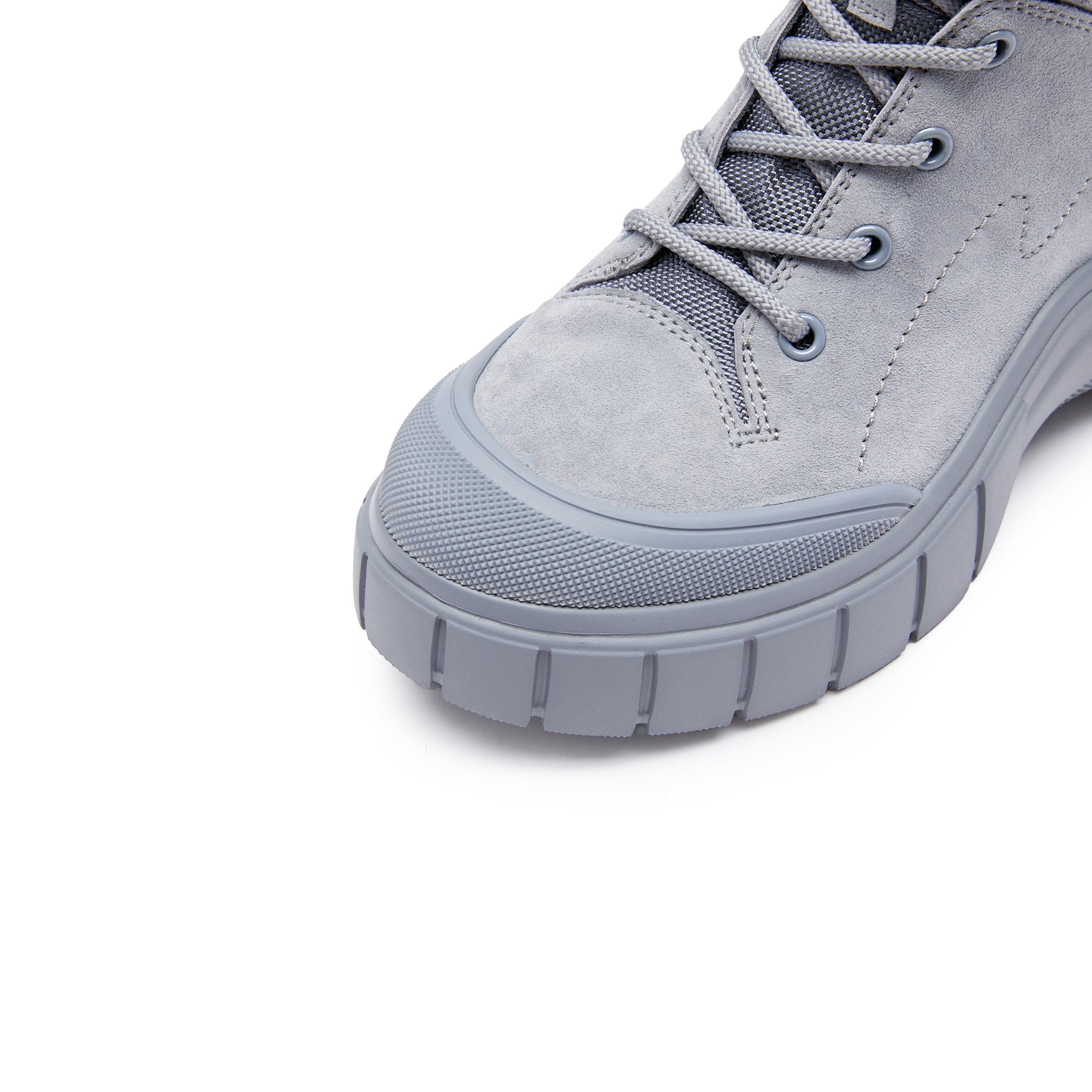Blue Suede ST Key Platform Lace Up Boots