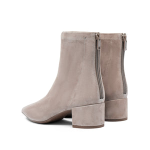 Taupe Suede Pointy Ankle Boots