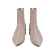 Taupe Suede Pointy Ankle Boots
