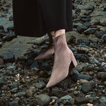 Load image into Gallery viewer, Taupe Suede Pointy Ankle Boots
