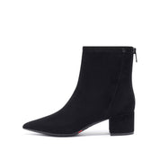 Black Suede Pointy Ankle Boots