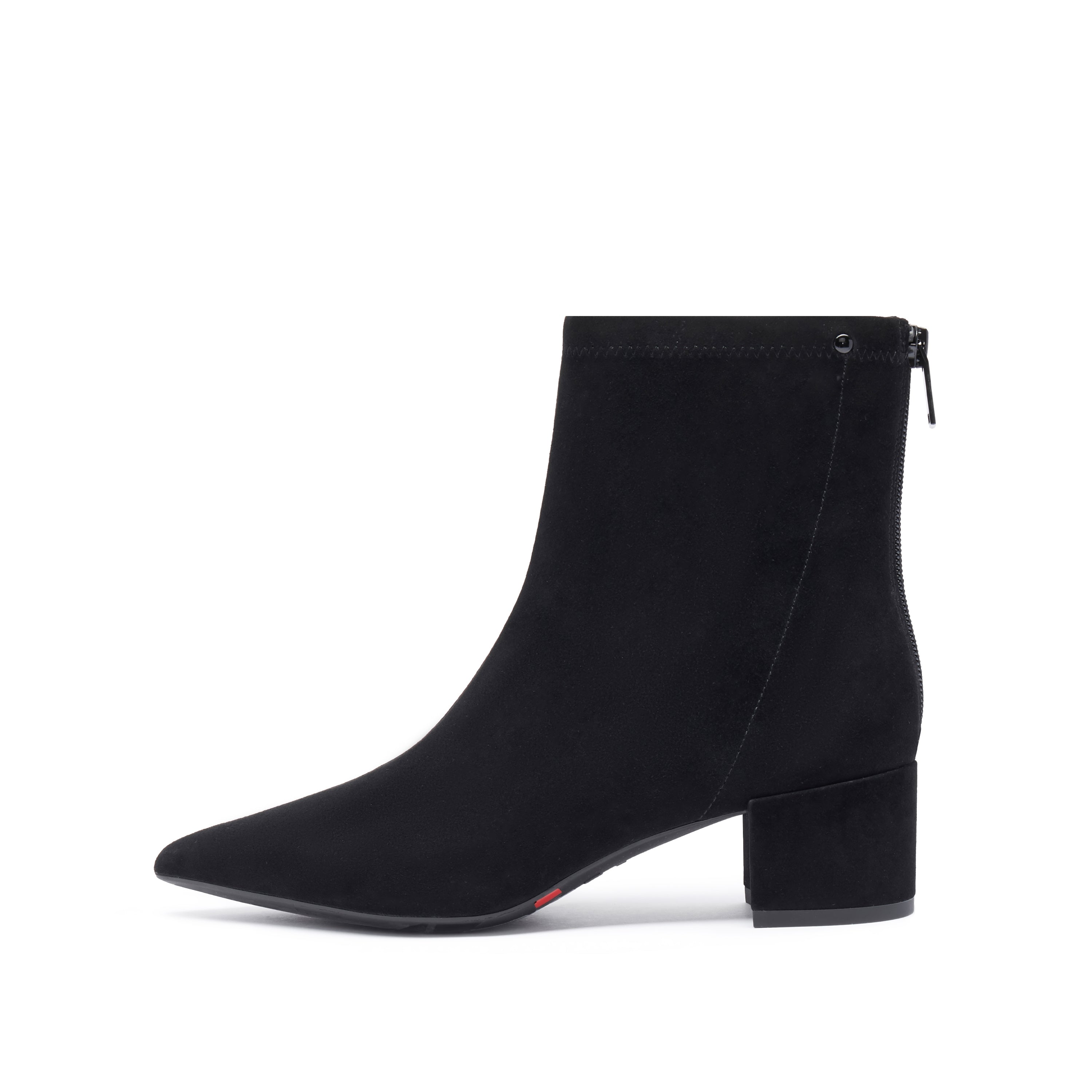 Black Suede Pointy Ankle Boots