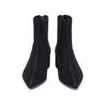 Load image into Gallery viewer, Black Suede Pointy Ankle Boots
