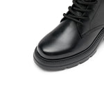 Load image into Gallery viewer, Black Waxy Platform Lace Up Boots

