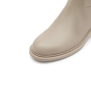 Khaki Floral Horsebit Leather Long Boots