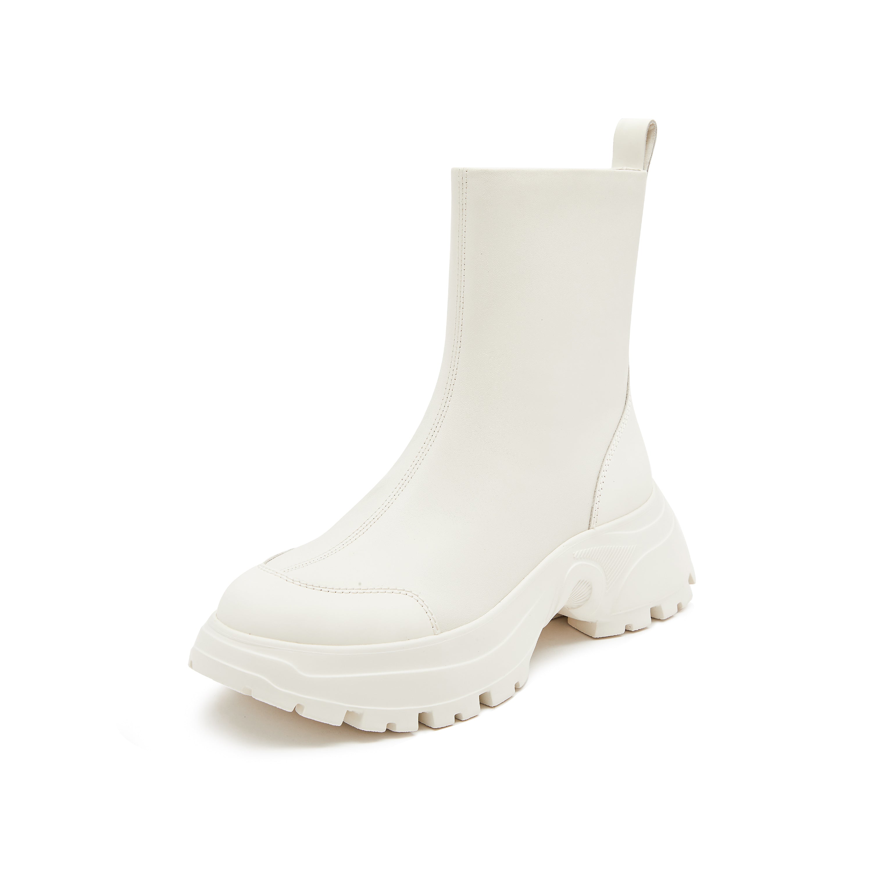 Beige Softy ST Chunky Ankle Boots