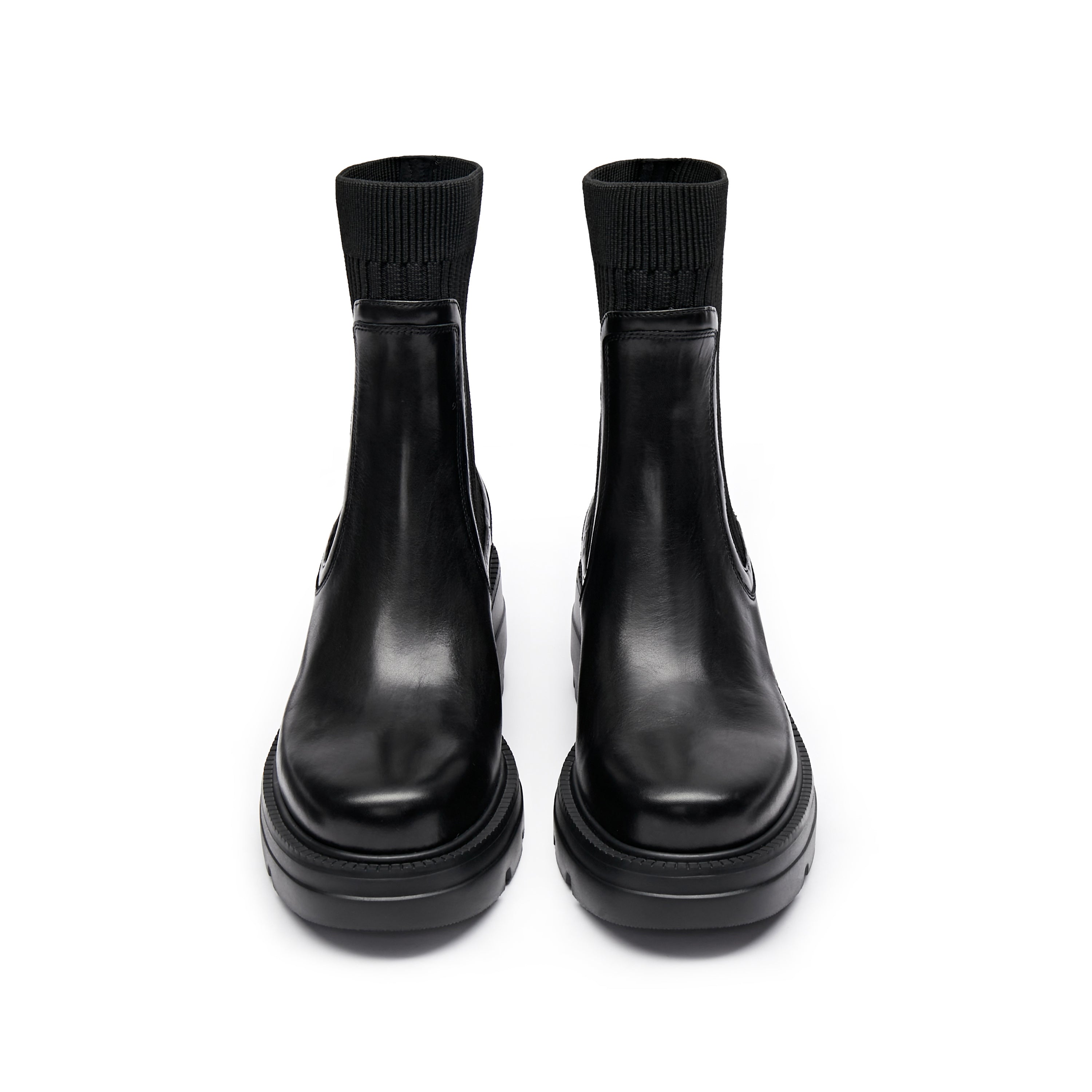 Waxy Golden Pin Chelsea Sock Boots