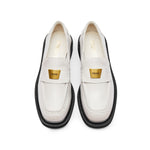 Load image into Gallery viewer, White ST Golden Buckle Loafers
