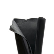 Black Floral Horsebit Leather Long Boots