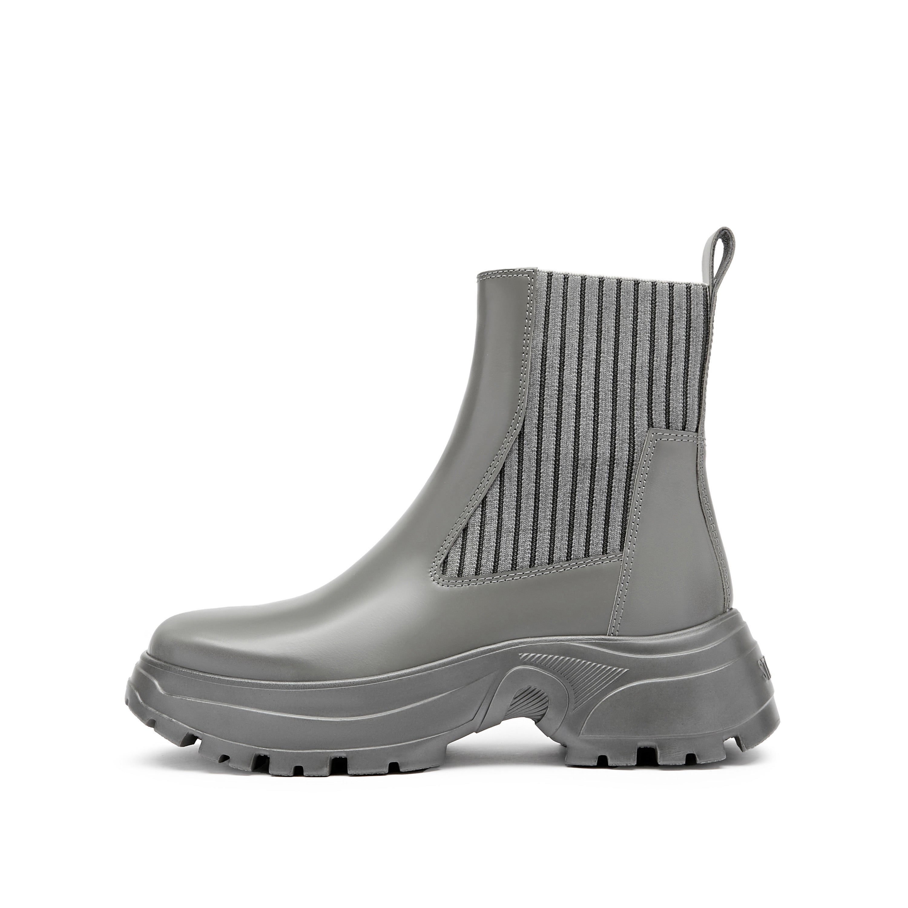 Grey Brushed ST Chunky Chelsea Boots
