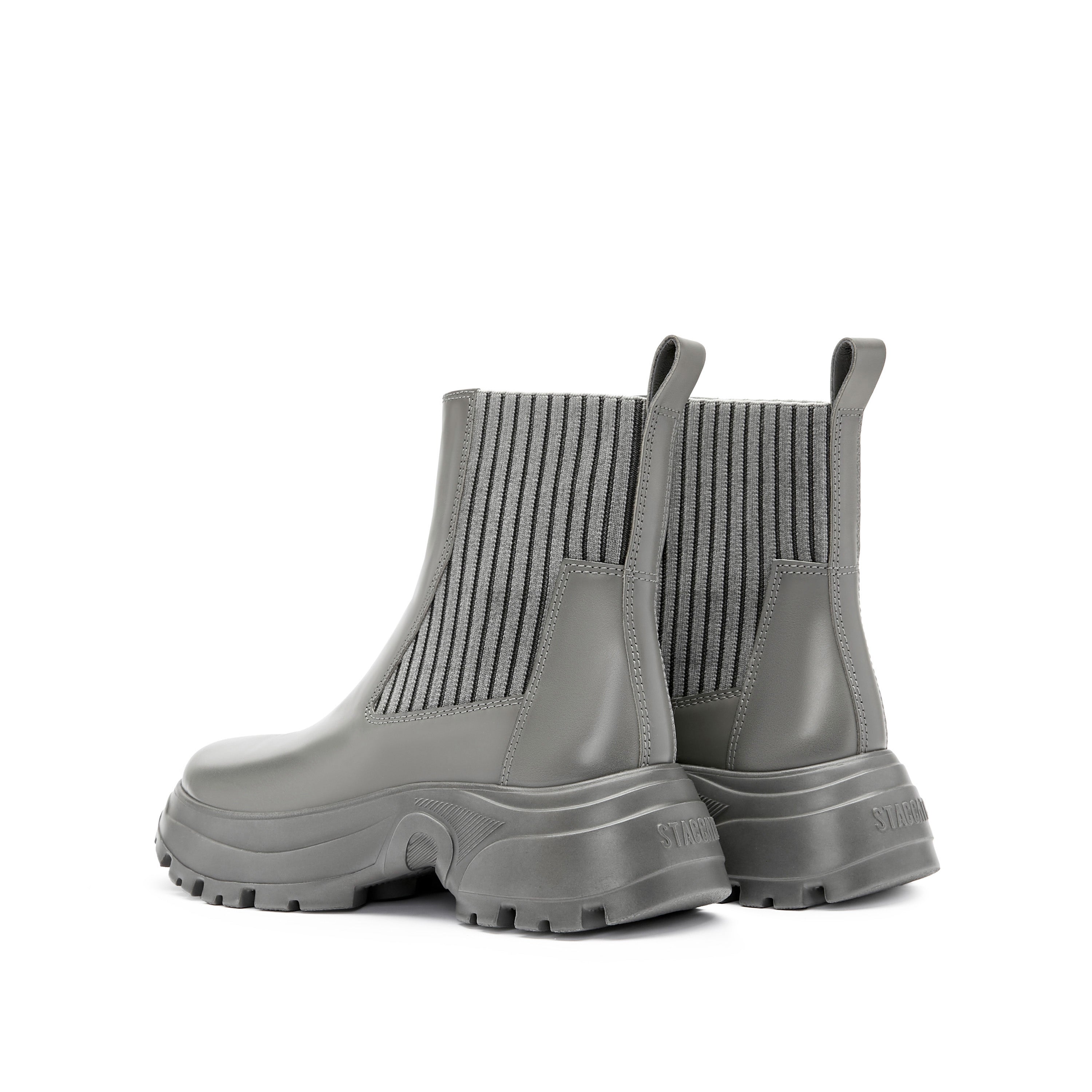 Grey Brushed ST Chunky Chelsea Boots