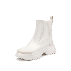 White Brushed ST Chunky Chelsea Boots