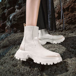 Load image into Gallery viewer, White Brushed ST Chunky Chelsea Boots
