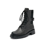 Load image into Gallery viewer, Grey Suede Adjustable Combat Boots
