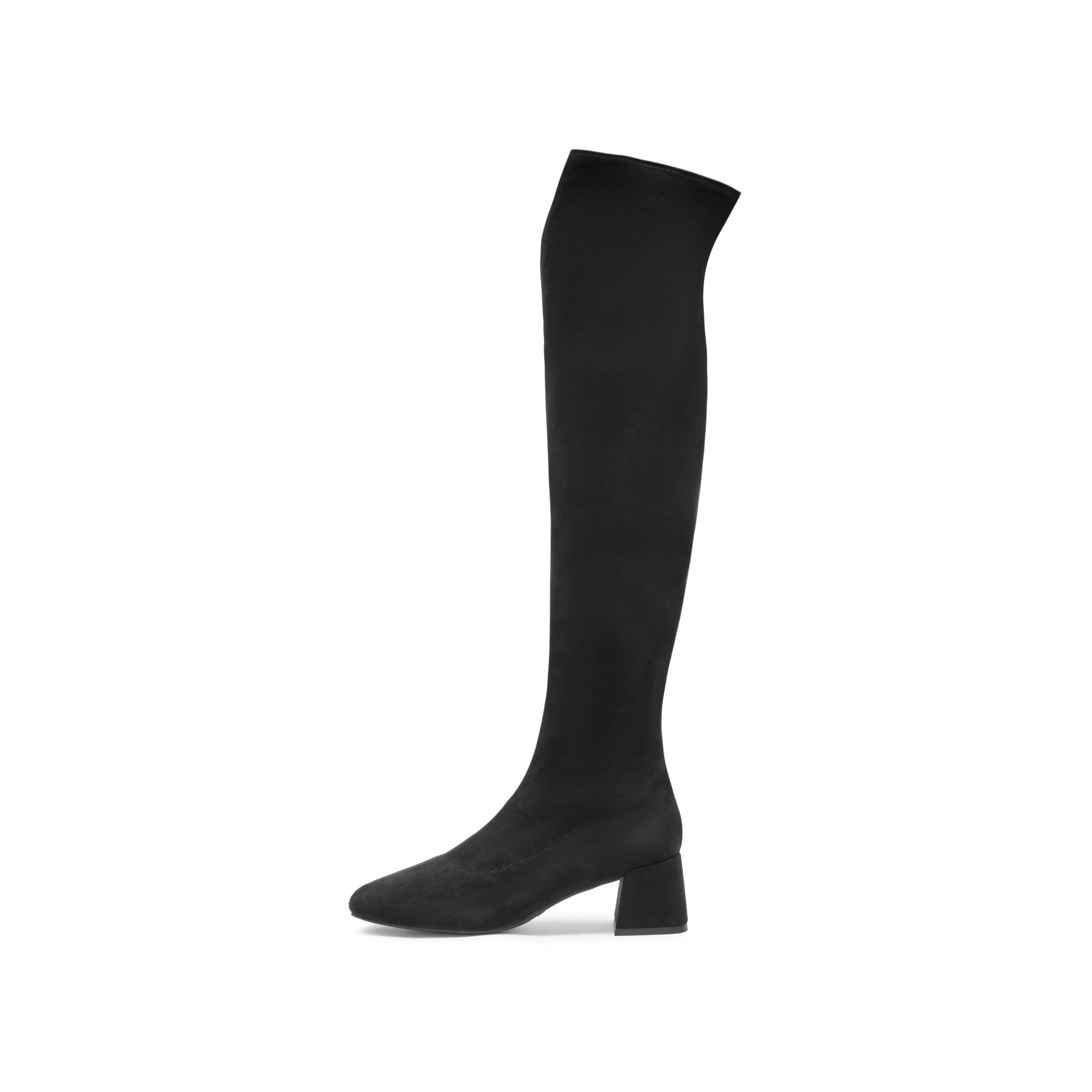Black High Keen Heeled Sock Boots