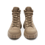 Load image into Gallery viewer, Khaki Suede ST Key Platform Lace Up Boots
