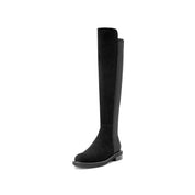 Black Suede High Keen Flat Sock Boots