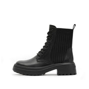 Black Lace Up Combat Sock Boots