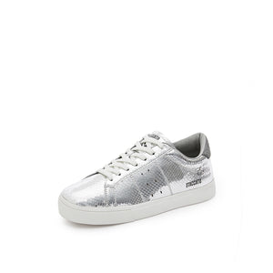 Silver Bettles Leather Lace Up Runner