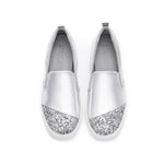 Load image into Gallery viewer, Silver Glitter Toe Cap Leather Slip On
