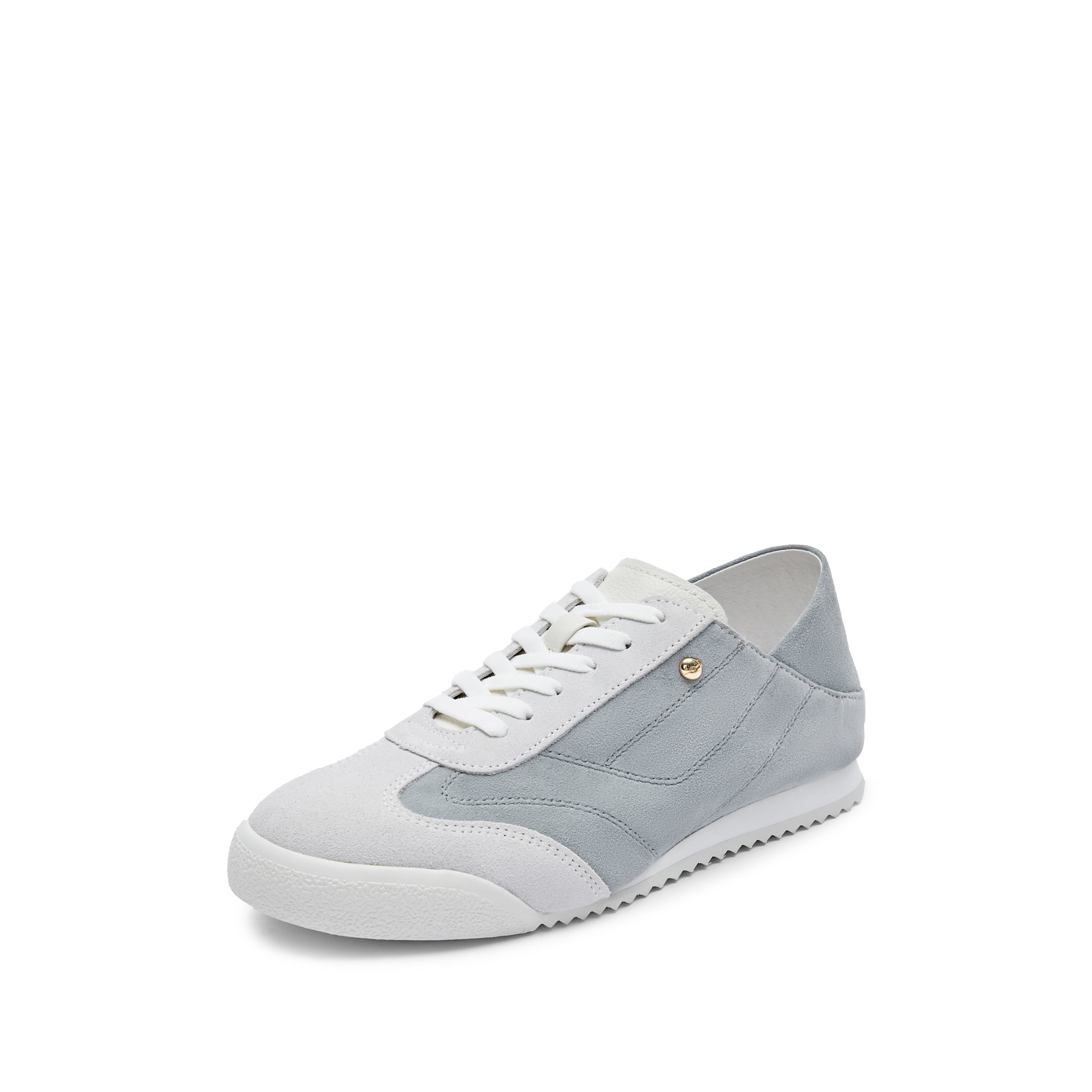 Baby Blue Patch Leather Lace Up Runner