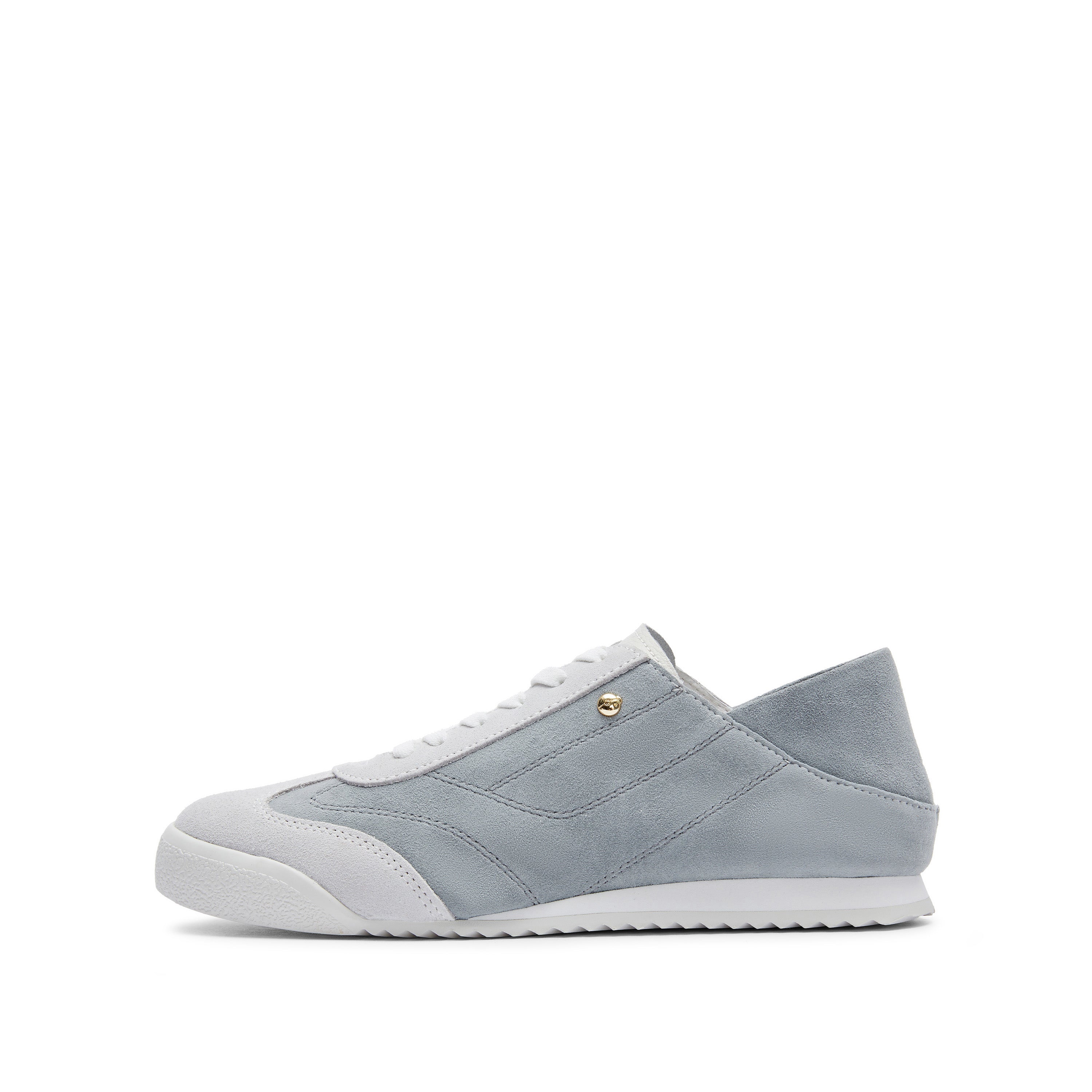 Baby Blue Patch Leather Lace Up Runner