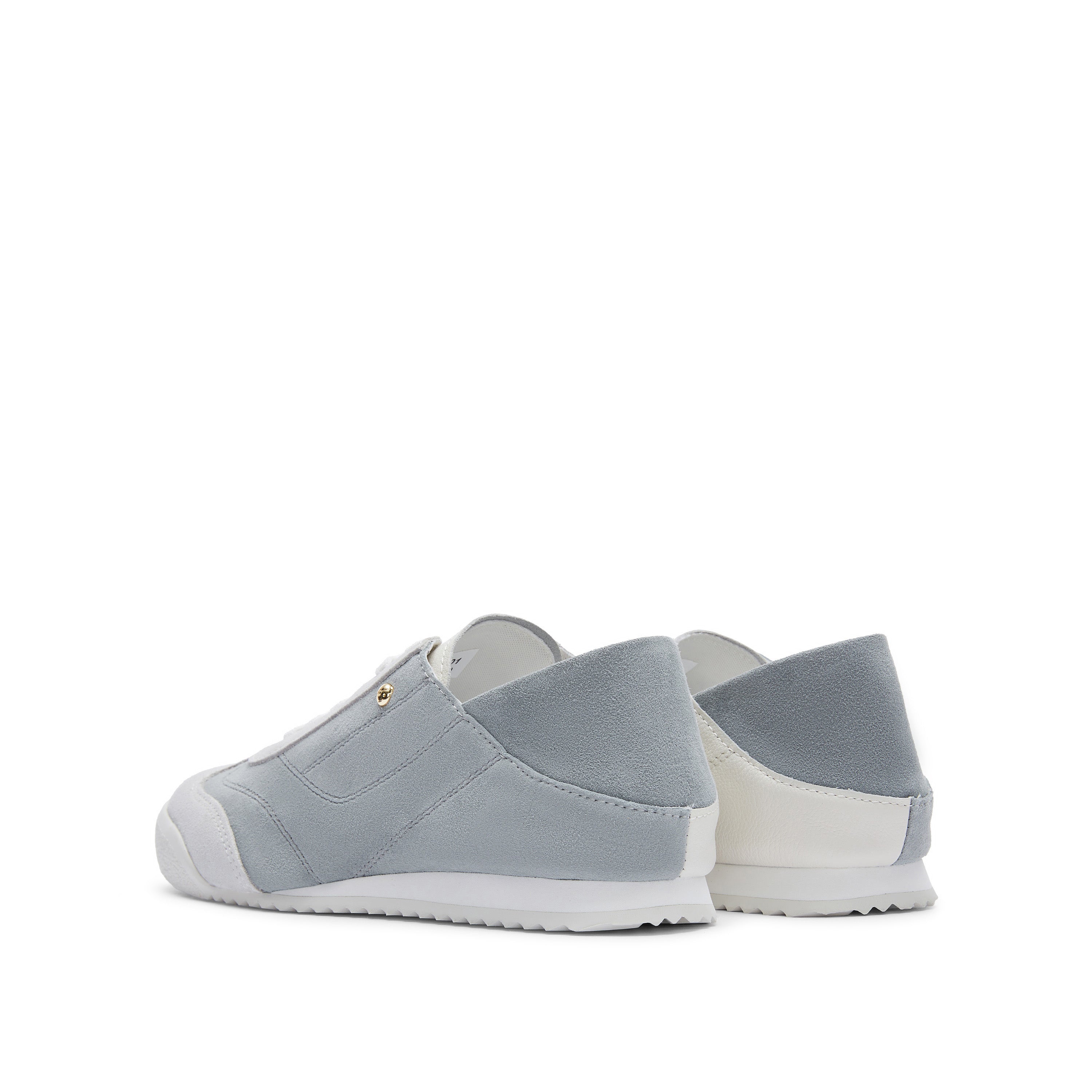 Baby Blue Patch Leather Lace Up Runner