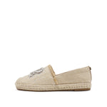 Load image into Gallery viewer, Taupe Crystal Pearl-Embellished Logo Espadrilles
