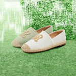 Load image into Gallery viewer, White Bead-Embellished Logo Espadrilles
