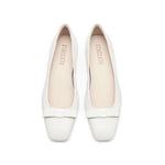 Load image into Gallery viewer, Beige Bow Leather Flats
