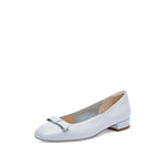 Load image into Gallery viewer, Light Blue Bow Leather Flats
