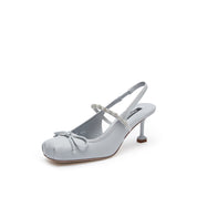 Light Blue Crystal embellished Ballerina Pumps