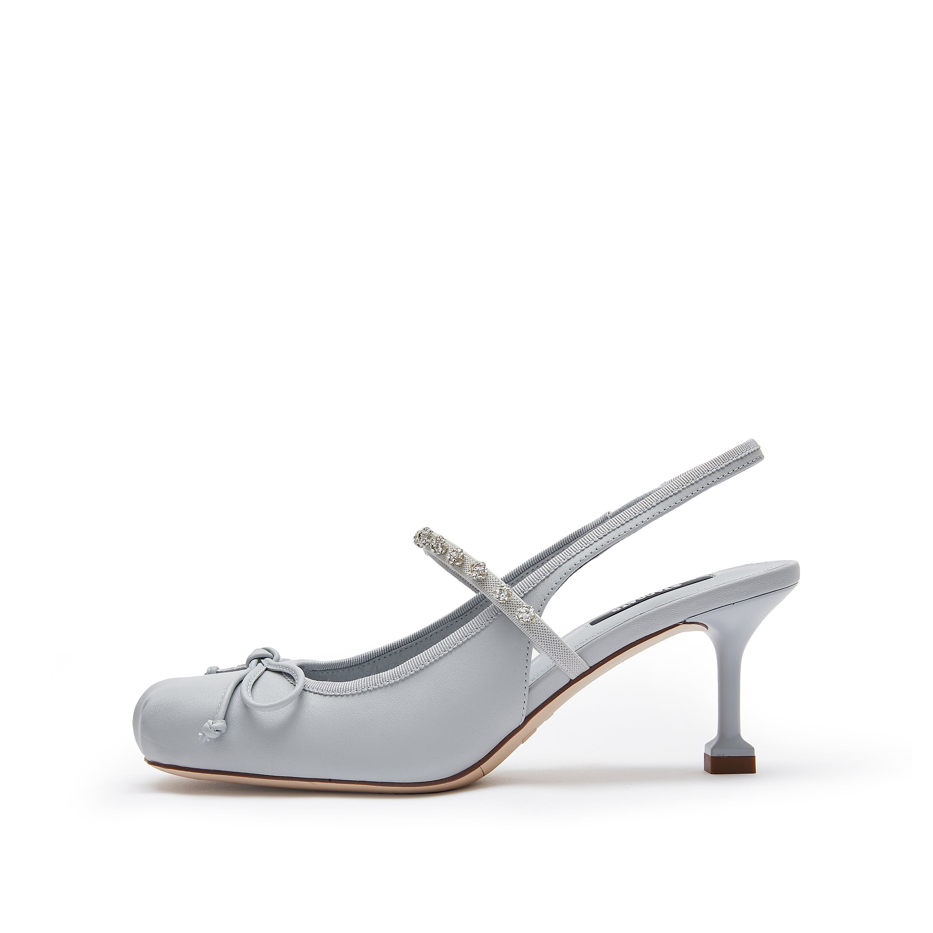 Light Blue Crystal embellished Ballerina Pumps