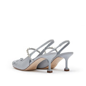 Light Blue Crystal embellished Ballerina Pumps