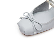 Light Blue Crystal embellished Ballerina Pumps