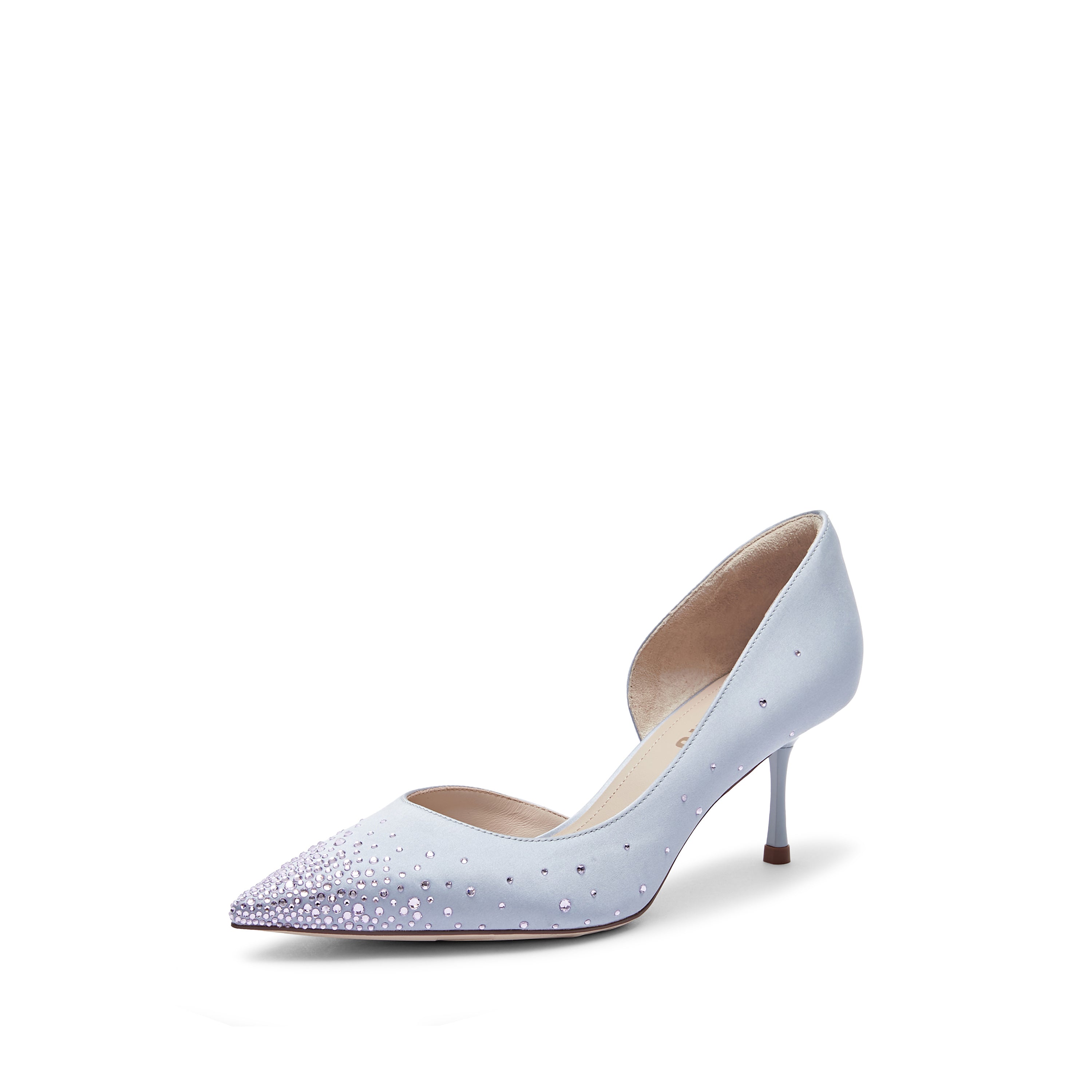 Light Blue Crystal embellished D'Orsay Pumps
