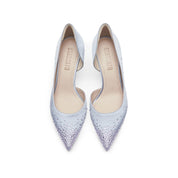 Light Blue Crystal embellished D'Orsay Pumps